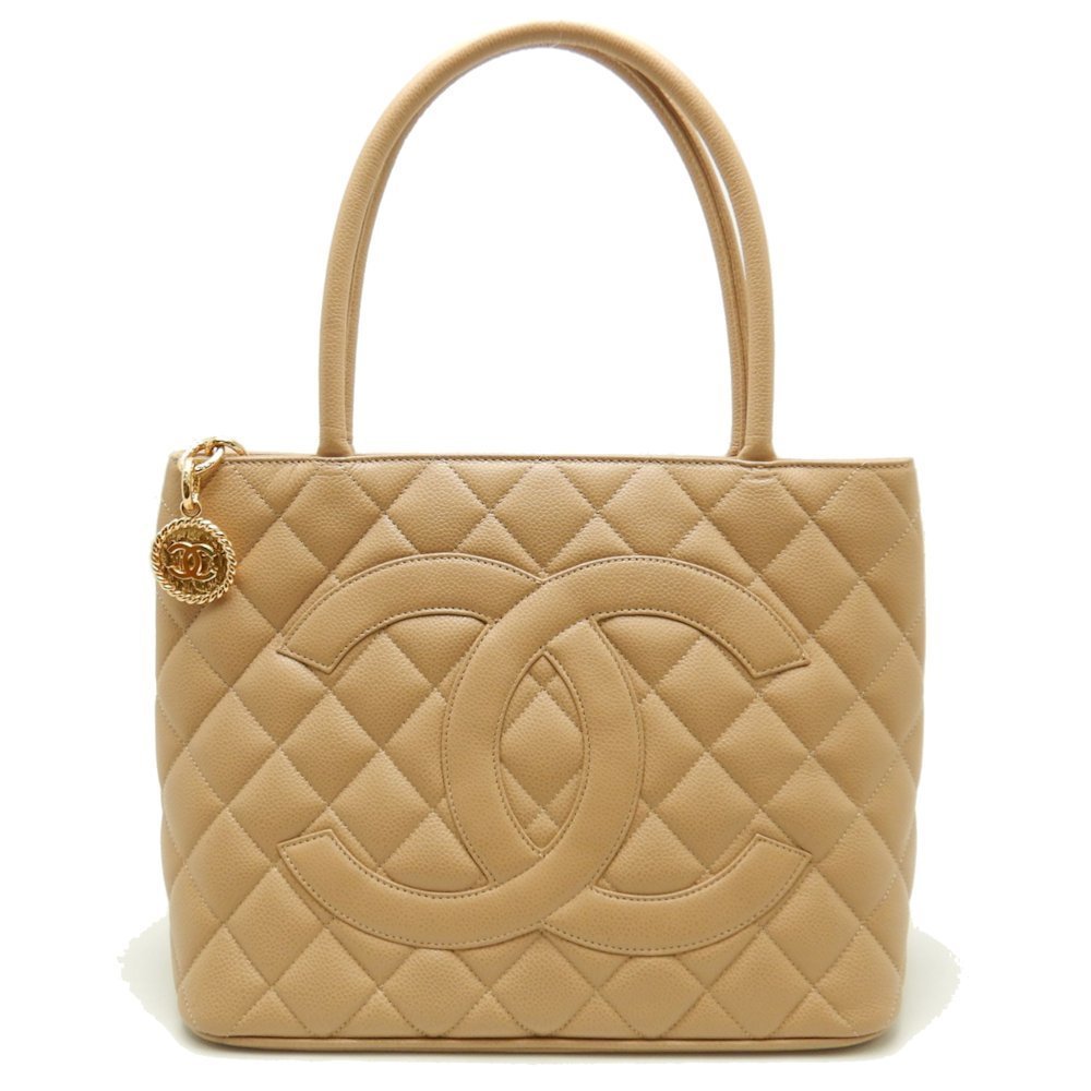 Chanel Reissue Tote Bag Caviar Skin Beige x Gold Metal Fittings